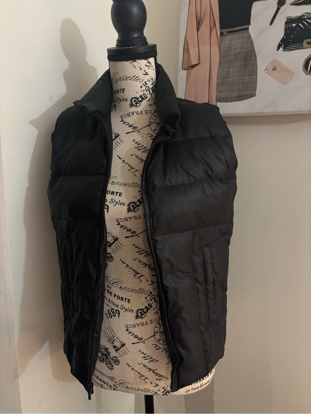 Banana Republic Black Quilted Down-Style Vest